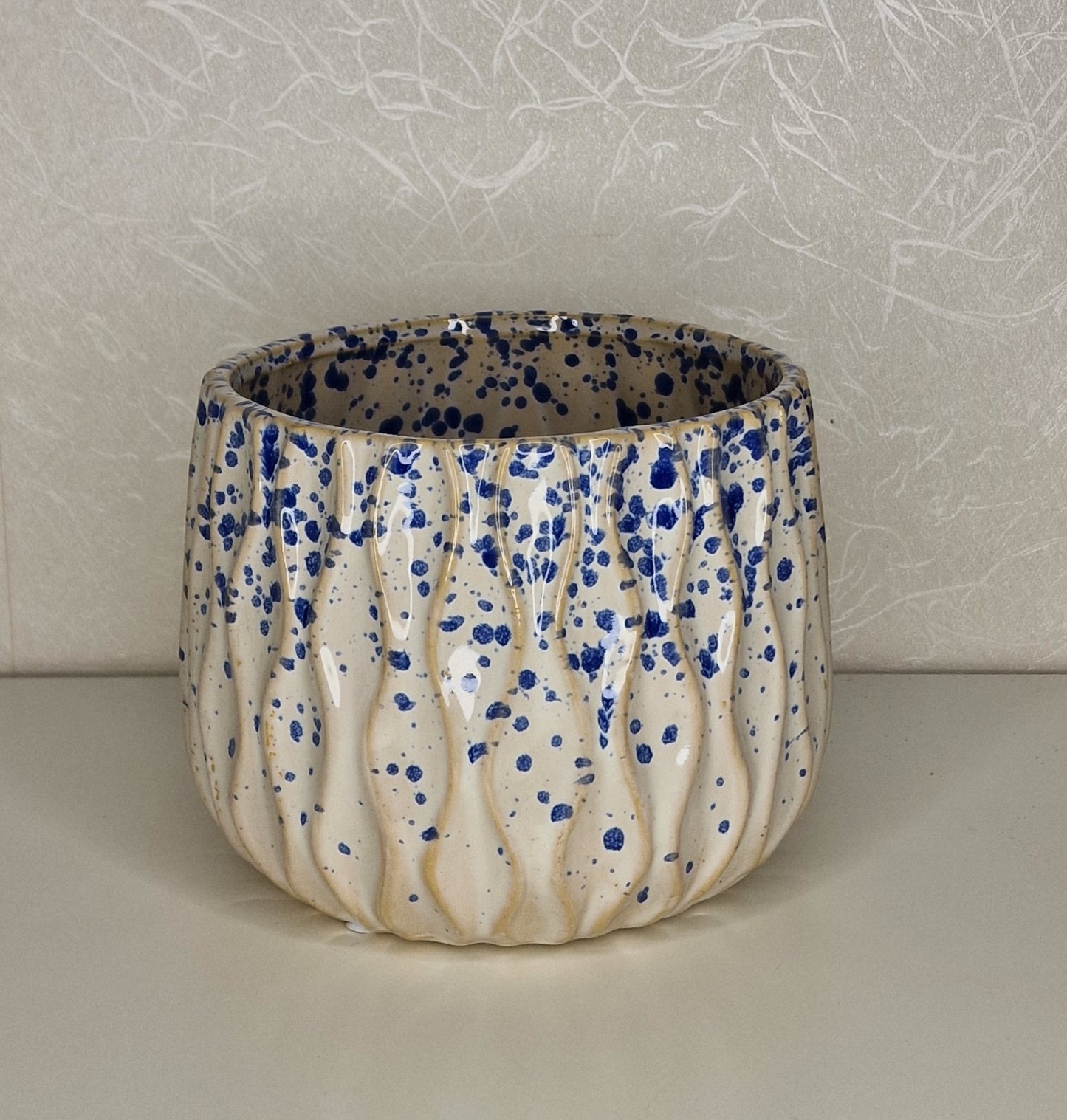 Keramiktopf Blue Splash 12cm
