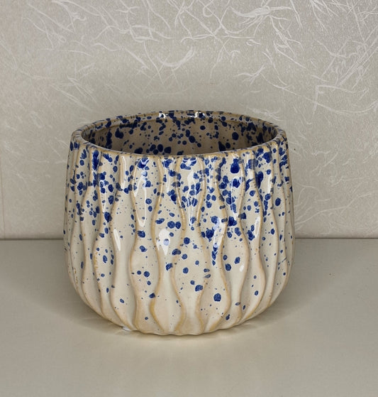 Keramiktopf Blue Splash 12cm